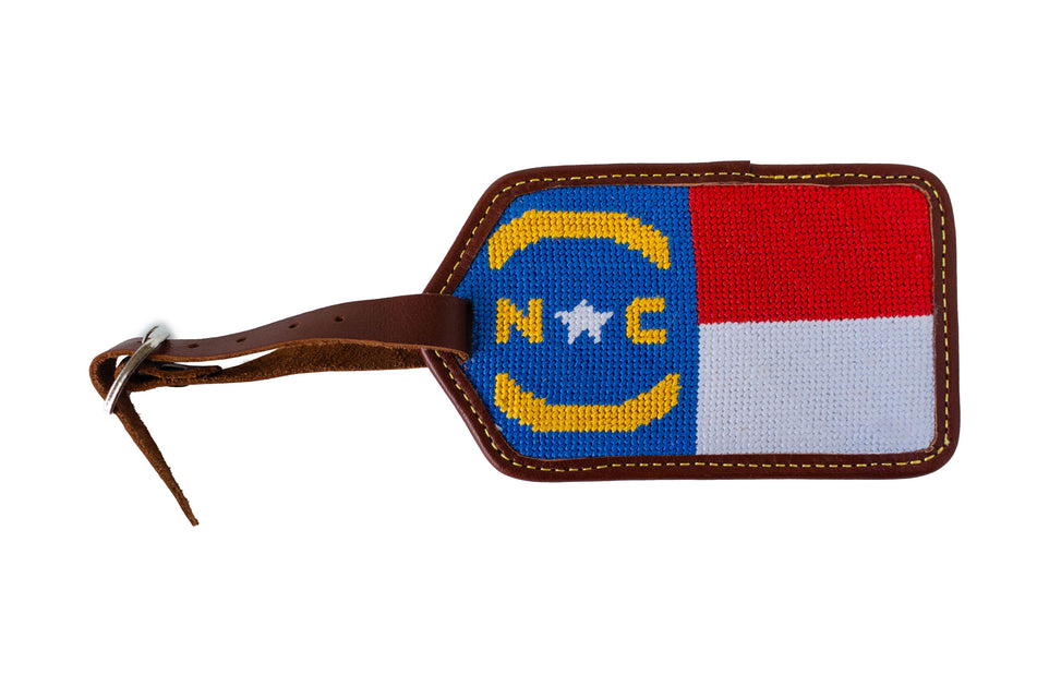 North Carolina Needlepoint Luggage Tag Asher Riley