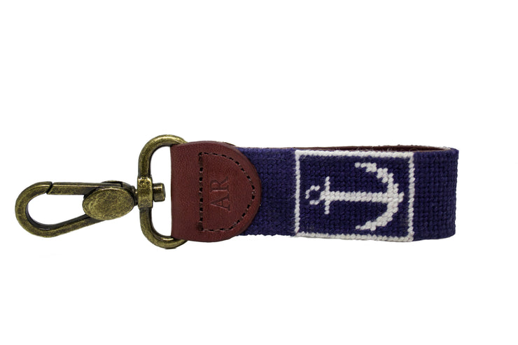 Anchor needlepoint key fob by Asher Riley