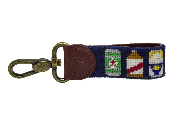 Beer Bottle Needlepoint Key Fob by Asher Riley