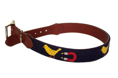 Chick Magnet Needlepoint dog collar by Asher Riley