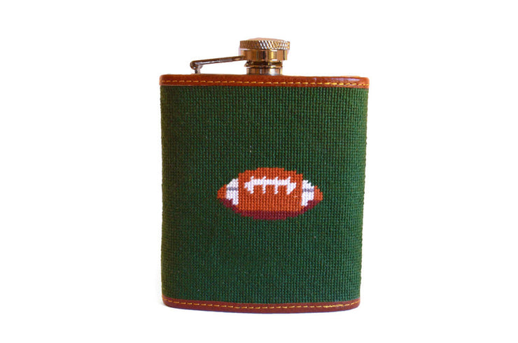 Asher Riley Football Needlepoint Flask
