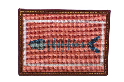 Bone Fish needlepoint Card Wallet by Asher Riley