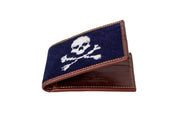 Jolly roger needlepoint wallet by Asher Riley