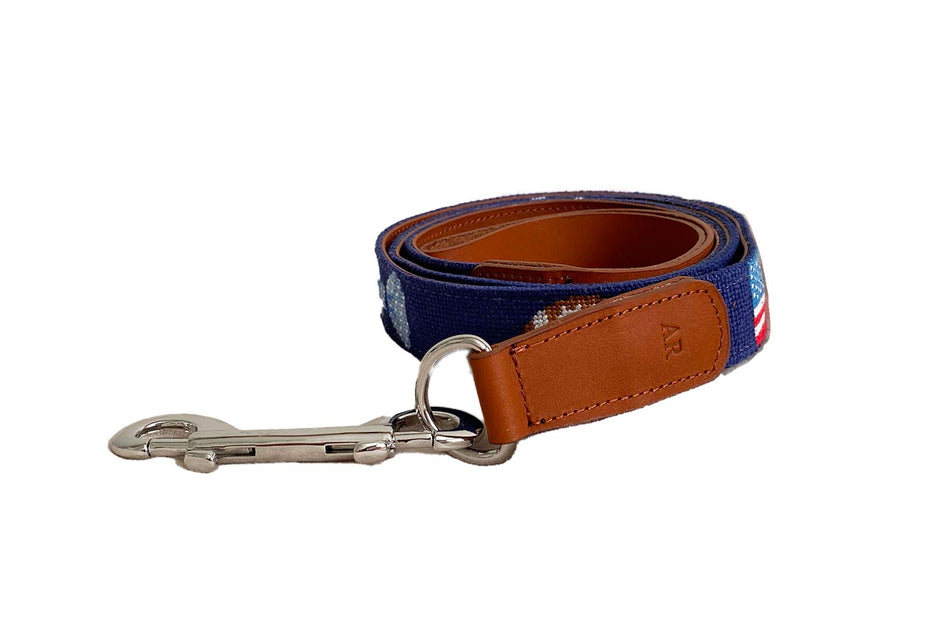 CUSTOM NEEDLEPOINT DOG LEASH™ Asher Riley