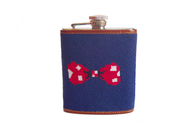 Asher Riley Bow Tie Needlepoint Flask