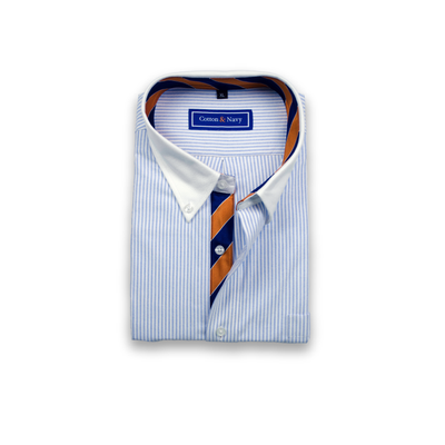 The Quarterback Sport Shirt by Cotton and Navy