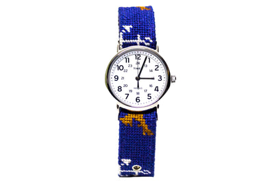Anchor Golden Retriever needlepoint watch strap by Asher Riley