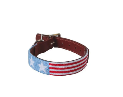 Stars and Stripes Needlepoint Mini Dog Collar