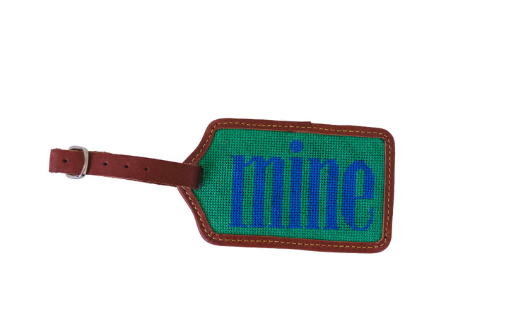 Mine Needlepoint Luggage Tag
