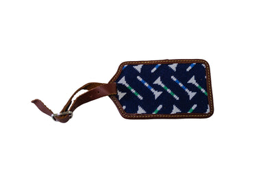 Diagonal Tee Needlepoint Luggage Tag