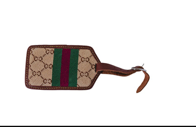Fancy Needlepoint Luggage Tag