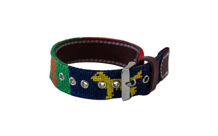 Dog/Bone Needlepoint Watch Strap