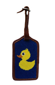 Rubber Ducky Needlepoint Luggage Tag
