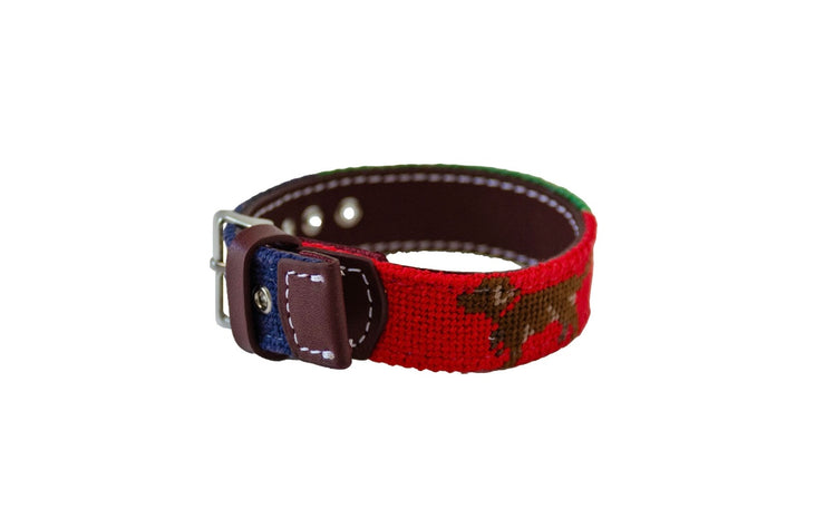 Dog/Bone Needlepoint Watch Strap