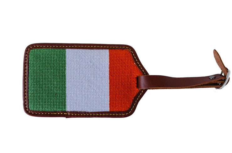 Italian needlepoint luggage tag