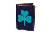 Shamrock Needlepoint Passport Case