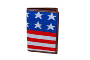 Stars and Stripes needlepoint passport case