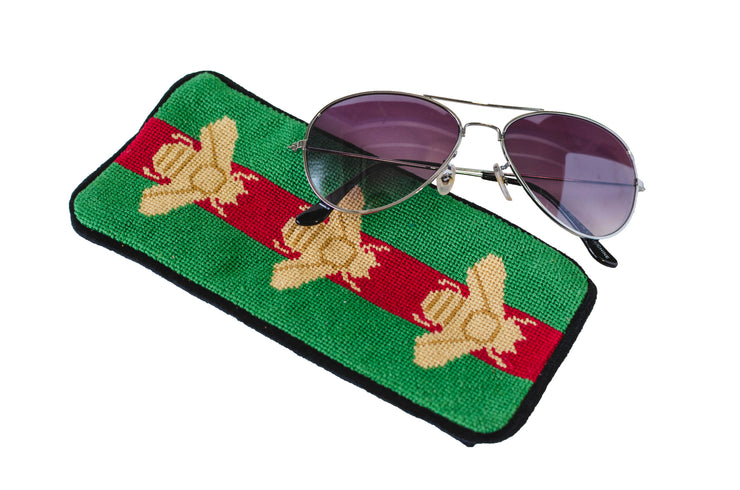 Golden Bee Needlepoint Eyeglass Case