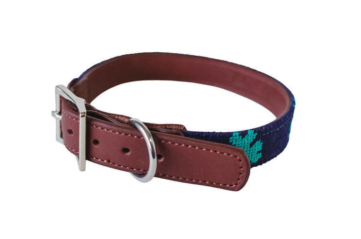 shamrock mini needlepoint dog collar