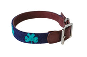 shamrock mini needlepoint dog collar