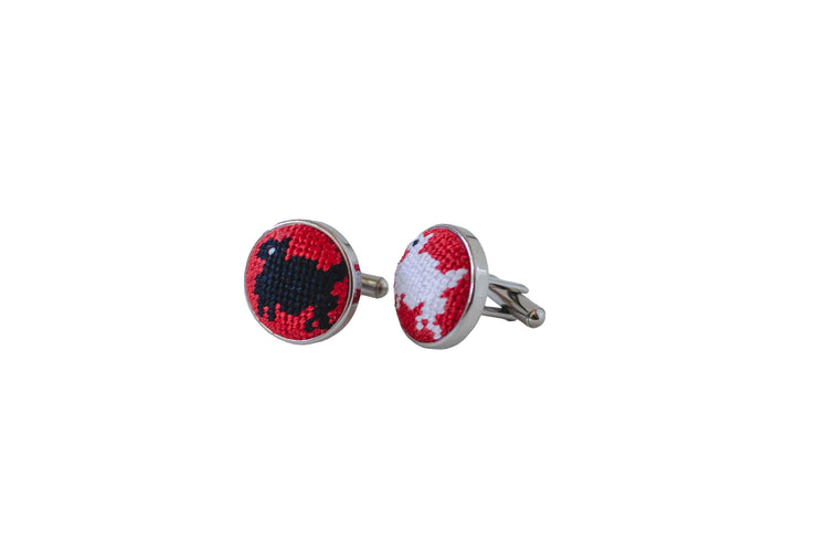 Black Sheep White Sheep Needlepoint Cufflinks