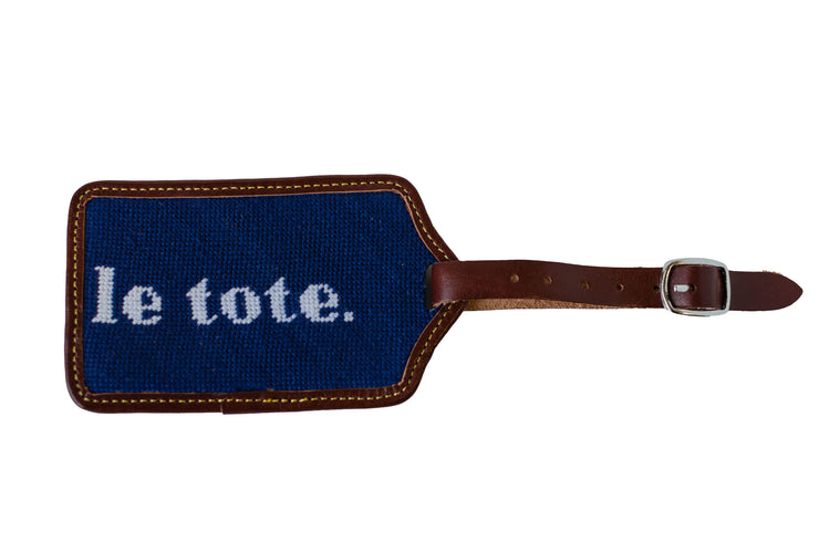 Le Tote needlepoint luggage tag