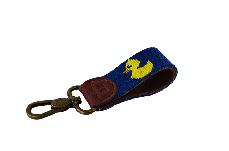 Rubber Duck Needlepoint Key Fob