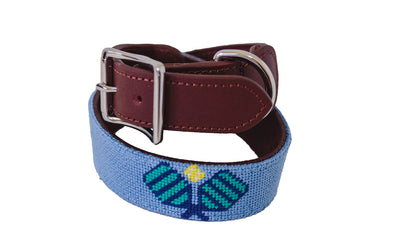Pickle on Blue Needlepoint Dog Collar