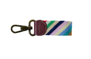 Groovy striped needlepoint key fob