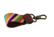 Groovy striped needlepoint key fob