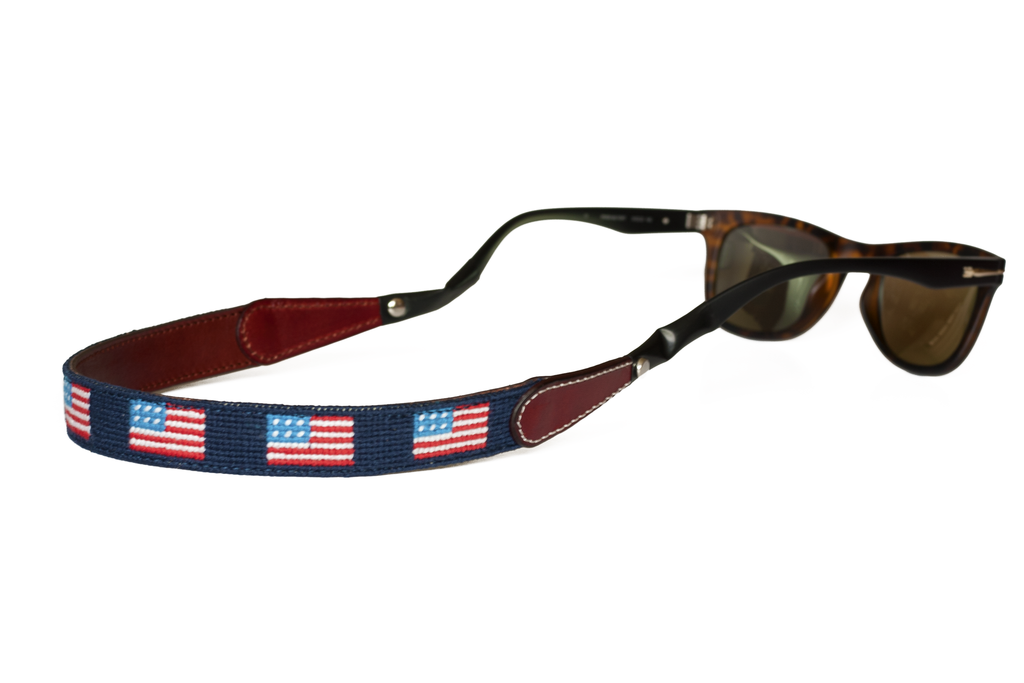 AMERICAN FLAG Needlepoint SUNGLASS STRAPS Asher Riley