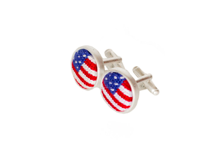 Patriot Needlepoint Cuff links by Asher Riley