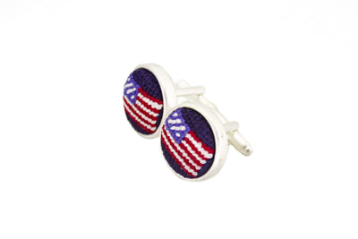 American Flag Needlepoint Cuff links by Asher Riley
