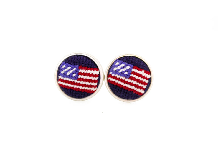 American Flag Needlepoint Cuff links by Asher Riley