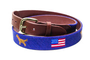 American Flag and Golden Retriever Needlepoint Belt by Asher Riley