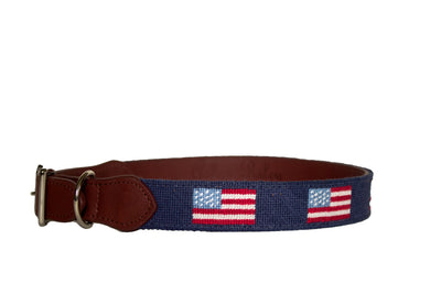 American Flag Needlepoint Dog Collar by Asher Riley