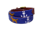 Anchor Golden Retriever Needlepoint belt by Asher Riley