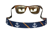 Asher Riley, anchor, needlepoint sunglass straps