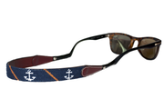 Asher Riley, anchor, needlepoint sunglass straps