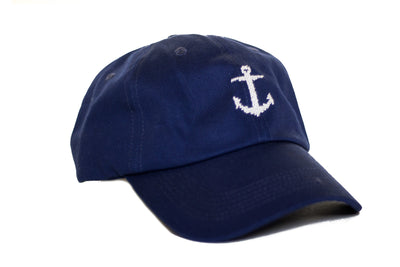 Anchor needlepoint hat by Asher Riley