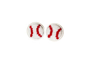 Baseball needlepoint cufflinks by Asher Riley