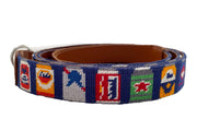 Beer Can Needlepoint Leash by Asher Riley