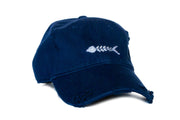 Bone Fish Navy Needlepoint Hat