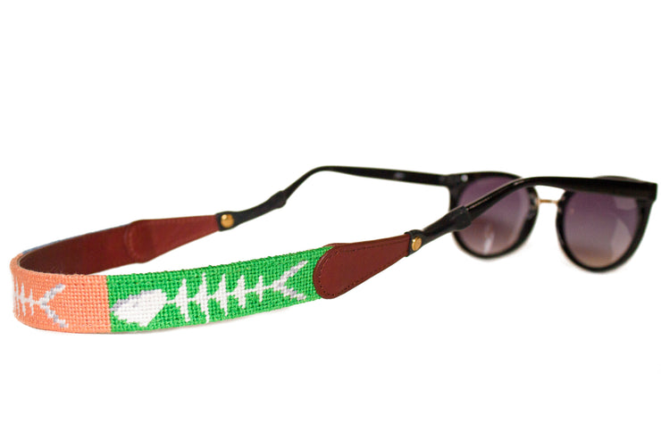 Bonefish needlepoint sunglass straps by Asher Riley