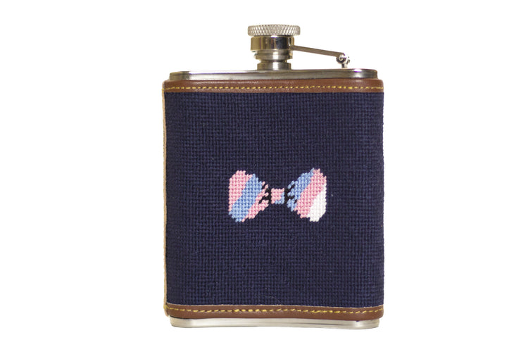 Needlepoint Bow Tie Flask by Asher Riley
