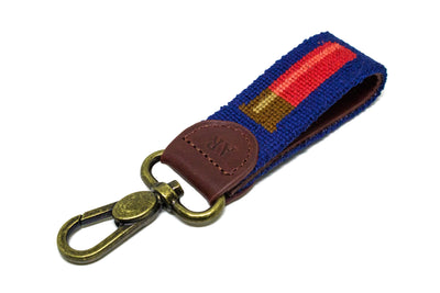 shotgun shell needlepoint key fob by Asher Riley