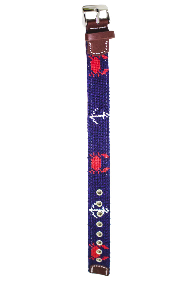 CRAB & ANCHOR NEEDLEPOINT WATCH STRAP