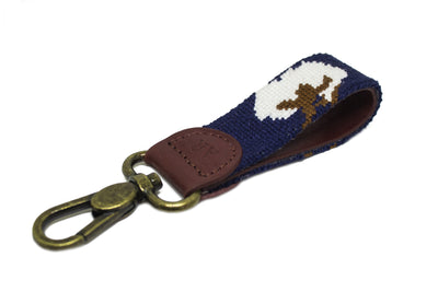 cotton boll needlepoint key fob by Asher Riley