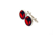 Crab needlepoint cufflink by Asher Riley