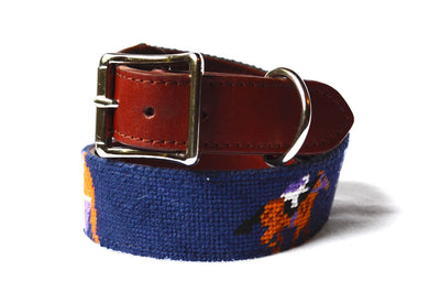 Asher Riley derby needlepoint dog collar by Asher Riley